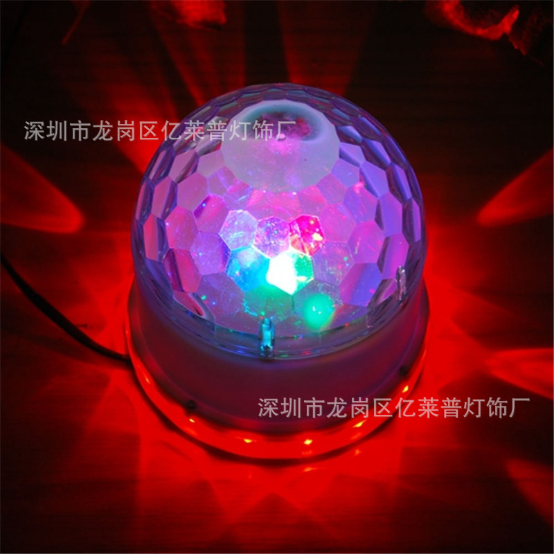 LED etapa luz controlada por voz 6-color giratorio luz UFO haz pequeña bola mágica luz mini luz láser colorido luz giratoria