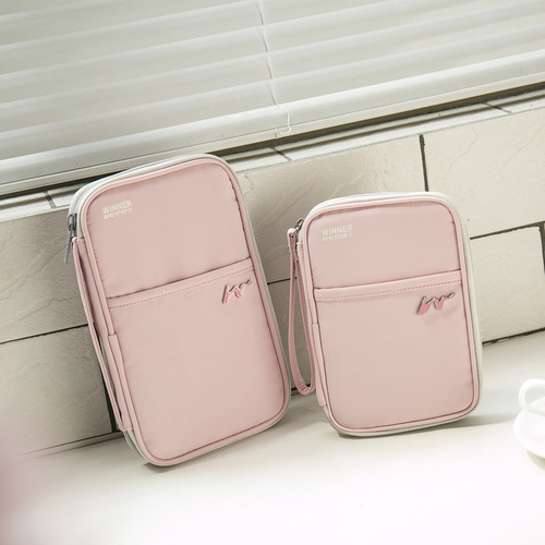 Travel RFID shielding passport bag multi-purpose anti-theft document bag polyester card bag overseas passport holder manufacturer
