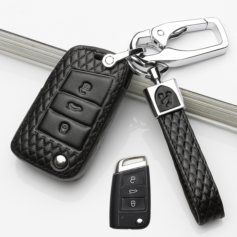 批发 适用于大众朗逸TROC探歌凌渡Tiguan途安L真皮汽车钥匙包扣套|ms
