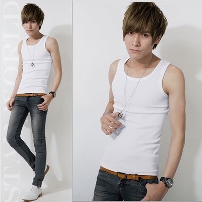 2019 Summer wear new pattern man leisure time vest Sports fitness Primer The I-shaped vest Solid Men's vest