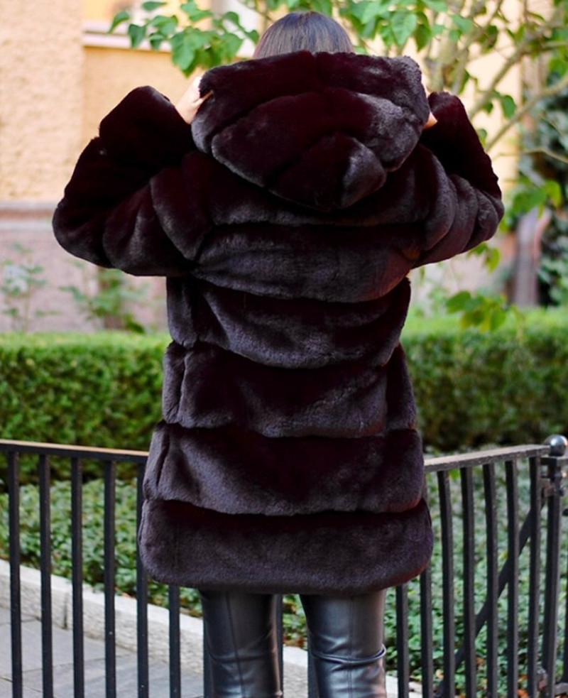 厂家直销  秋冬新款精编皮草外套女中长款仿狐狸毛皮草外套女装冬|ru