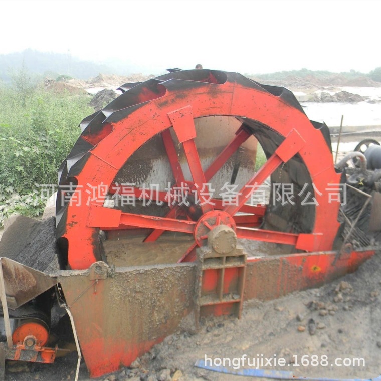 水力选矿分级洗沙生产线 小型多槽螺旋洗沙机 水轮式破碎洗砂机