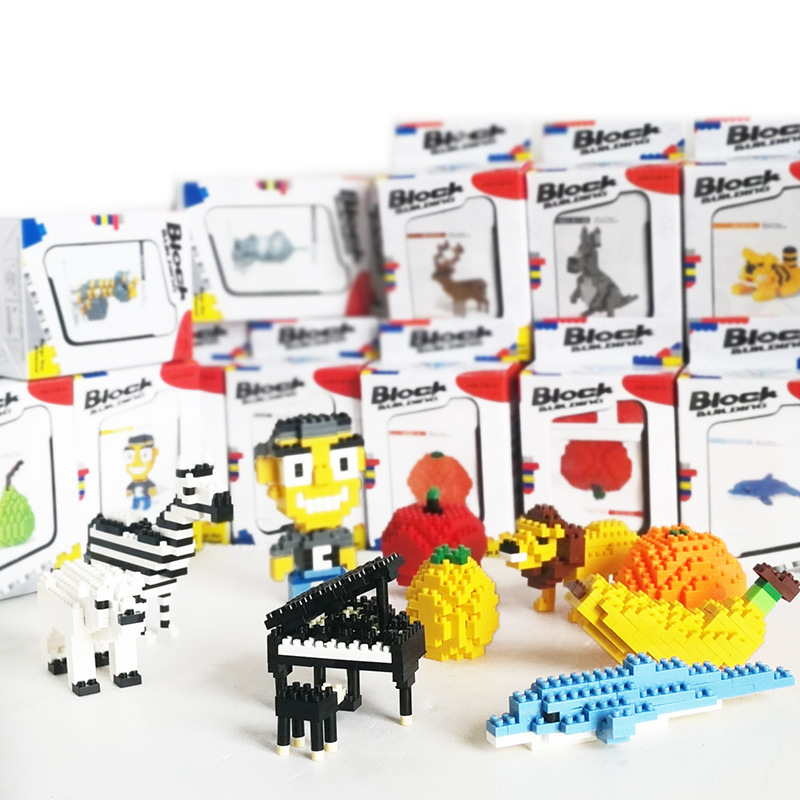 Diamonds Small particles Building blocks fruit Piano Cartoon Assemble Puzzle Toys children compatible Lego teaching gift