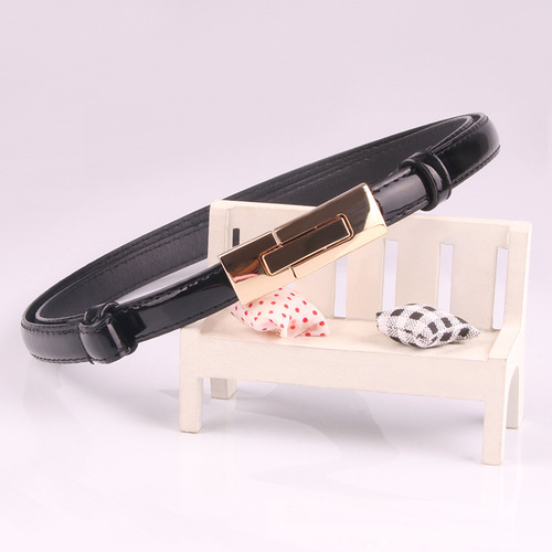 Korean style all-match patent leather women’s adjustable buckle belt candy color sweet fashionable women’s belt factory direct sale