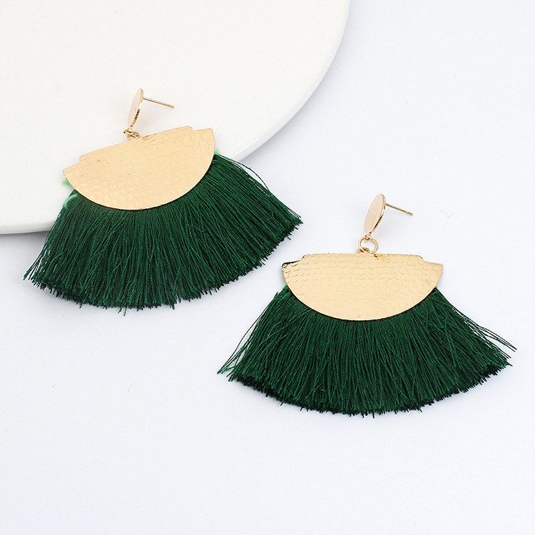 New Ethnic Style  Fashion Bright Color Cotton Tassel Earrings display picture 13