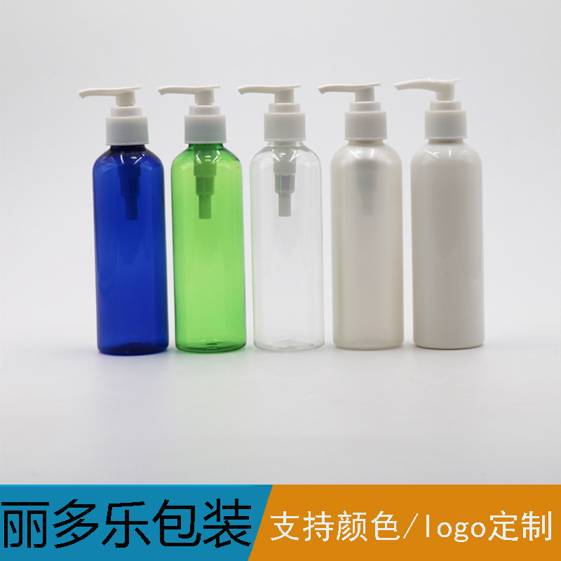 200ml圆肩塑料PET压泵乳液瓶 长鸭嘴按压乳液瓶洗发水乳液分装瓶