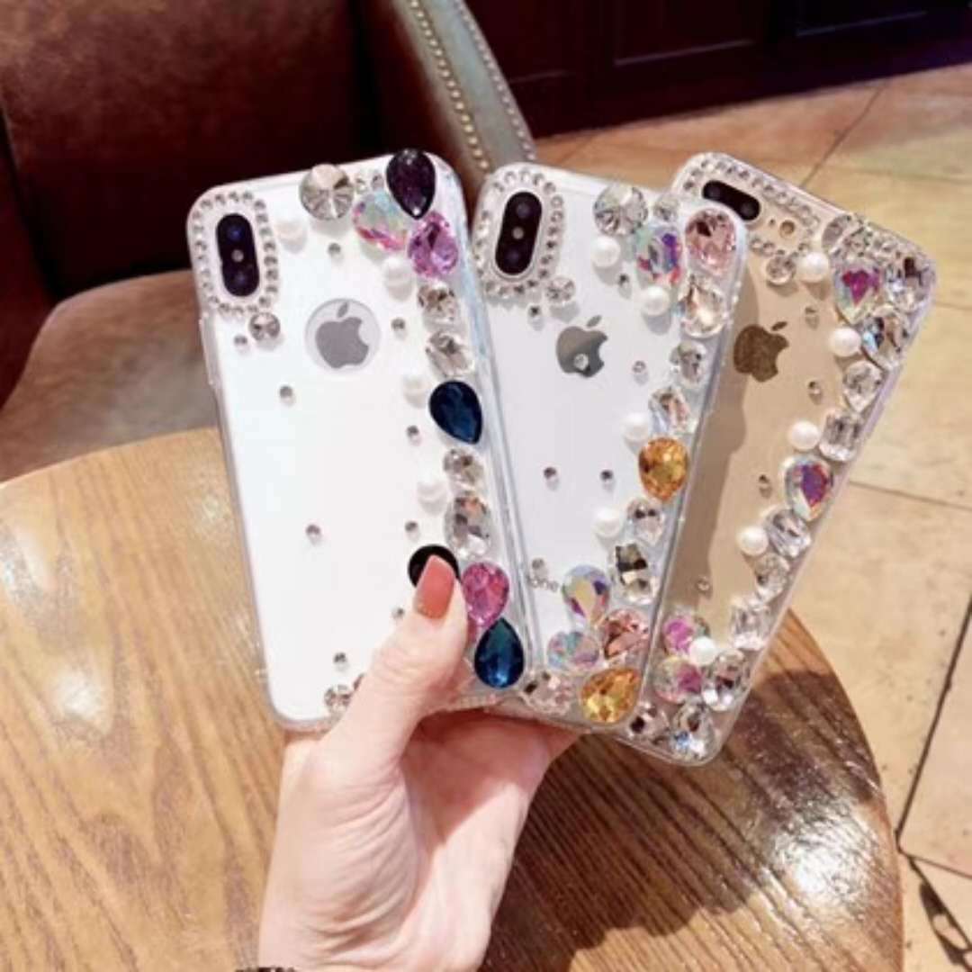 创意珍珠镶钻iPhoneXMax手机壳点钻适用苹果11P透明TPU软胶保护套-阿里巴巴