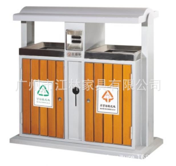 钢木户外垃圾桶物业双桶小区环保室外果皮箱景区分类箱