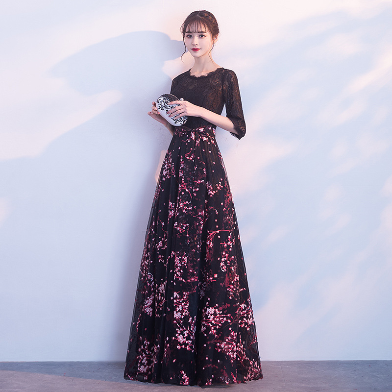 Vestido de Noche 2025, Nuevo Vestido de Banquete Otoñal, Vestido de Fiesta de Reunión Anual, Vestido Mini Elegante y Digno para Mujer