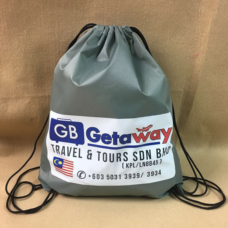 厂家供应出口环保rpet210D涤纶尼龙束口袋抽绳背包袋收纳袋拉绳袋