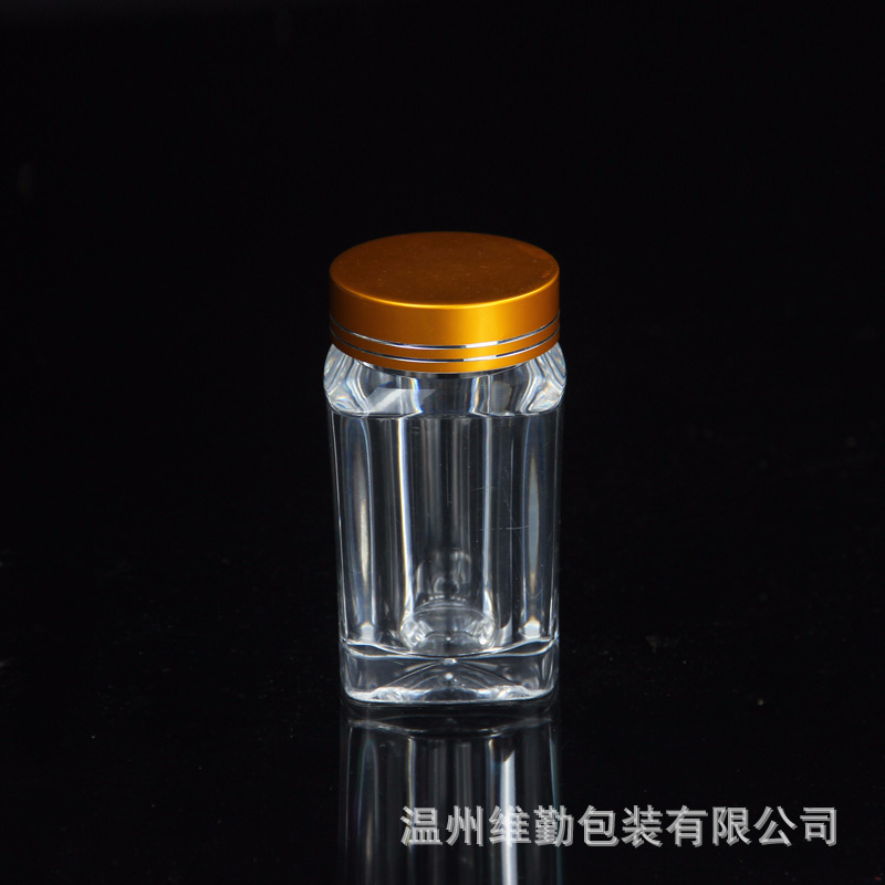 透明塑料磨砂烫金食品包装瓶藏红花铁皮虫草三七滋补品包装盒子