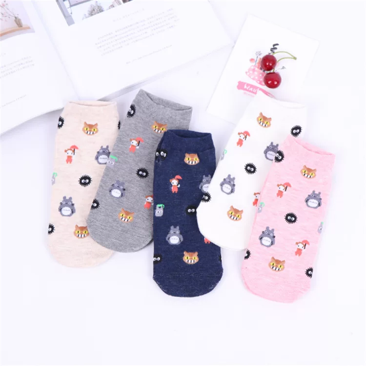 Invisible cotton cartoon socks for kids, cute low‑cut no‑show, one size (elementary school)