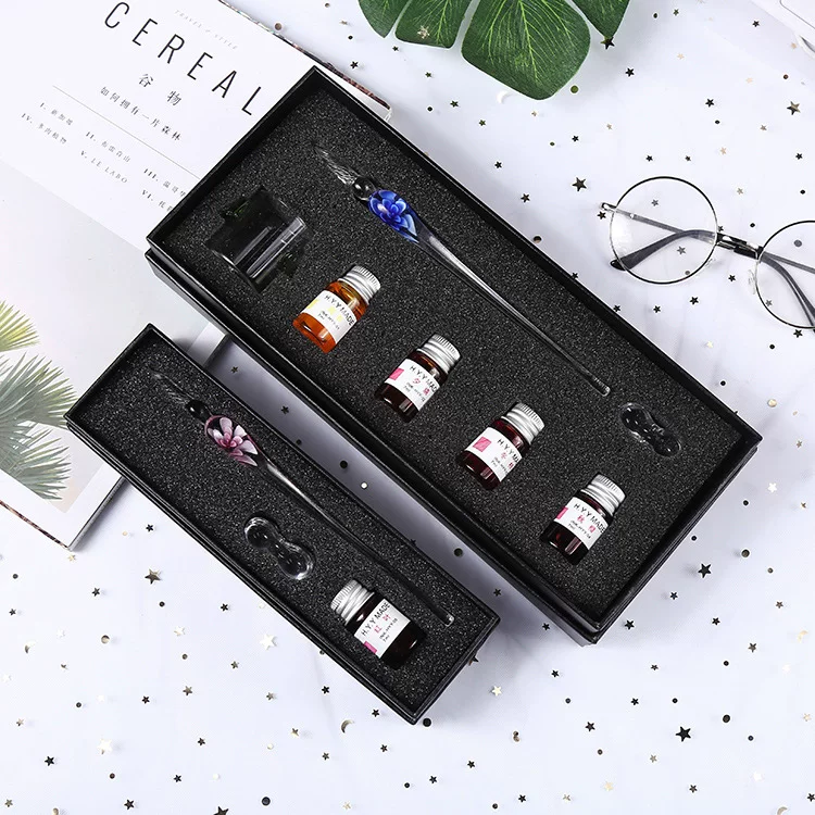 Glass gift-boxed pen, set for students