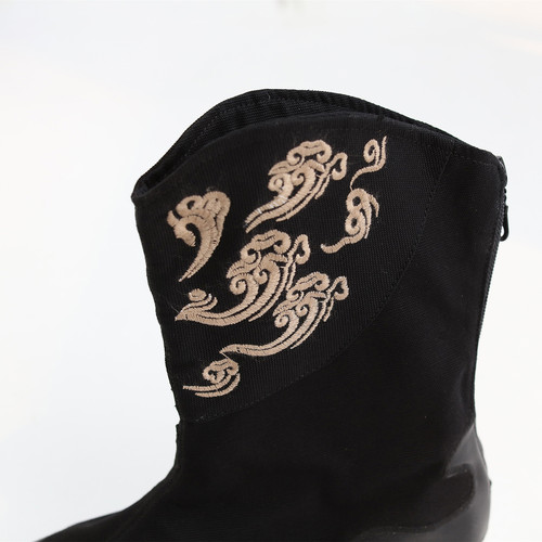 Chinese kung fu men's hanfu martial art boots retro official boots auspicious clouds embroidery ancient style party cosplay warrior swordsman prince boots 