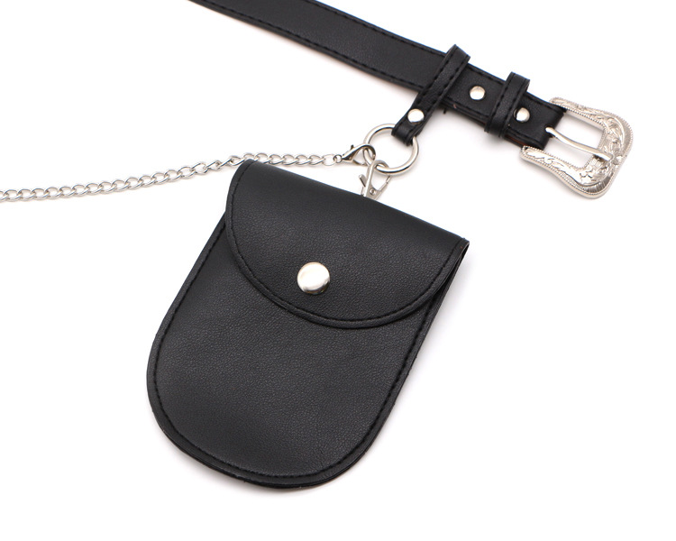 Vintage Floral Women's Belt with Metal Chain Waist Bag measurements and detail photo 10