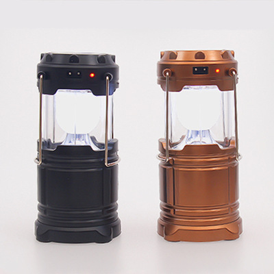 太阳能手提灯户外野营多功能LED充电伸缩露营帐篷灯USB应急营地灯|ru