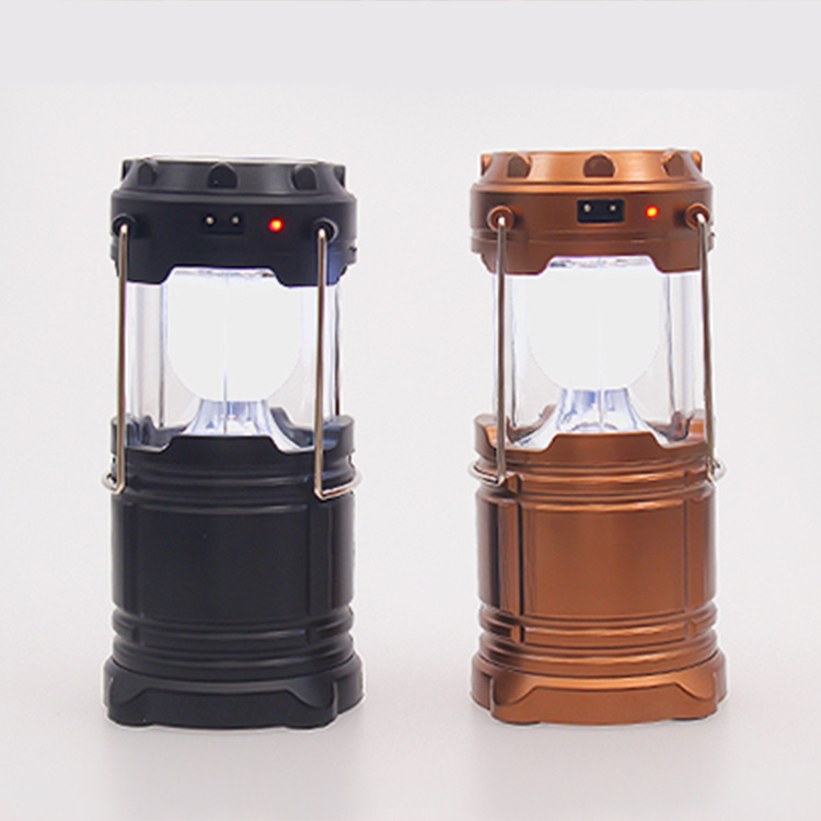 太阳能手提灯户外野营多功能LED充电伸缩露营帐篷灯USB应急营地灯|ru