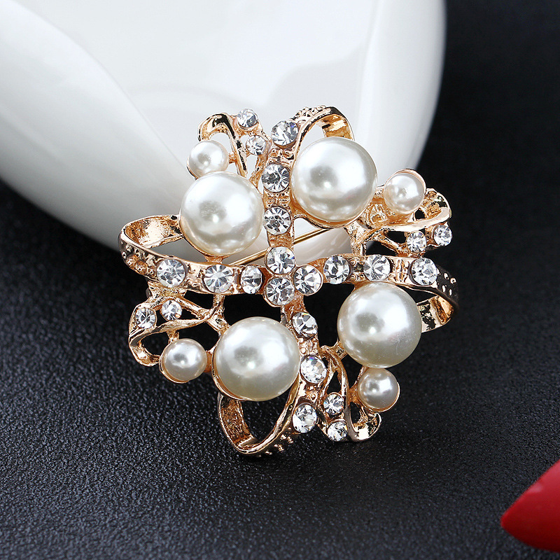 Broche en perles et strass, style coréen, simple et polyvalent, pour femme_voghion.com