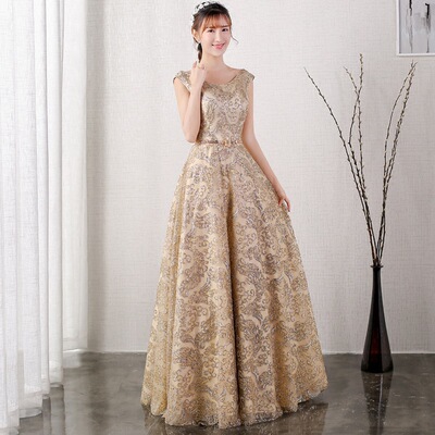 Evening Dresses cocktail party banquet dress vestido de banquete de cóctel Evening dress party dress party dress female gold