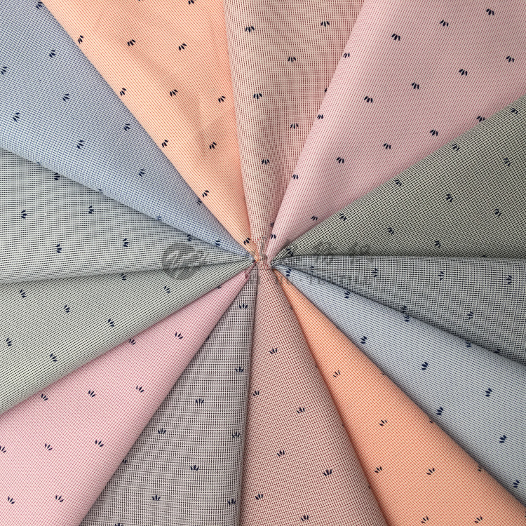 【三点几何印花】超细旦底布格条 2019年春夏新款 男女装衬衫面料