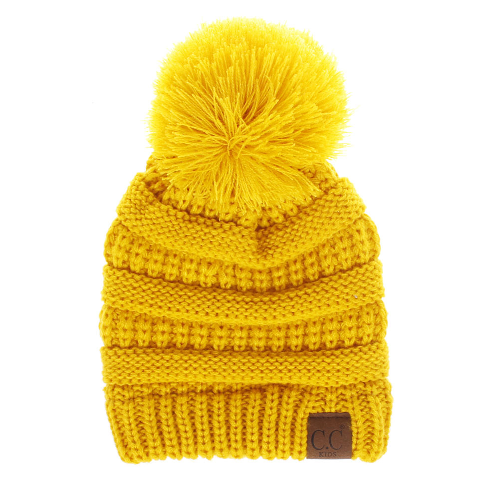 Children Unisex Cute Solid Color Pom Poms Wool Cap display picture 5