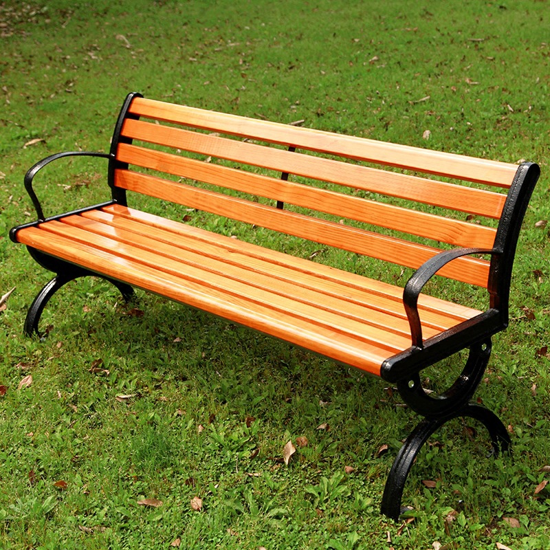 Separate European Outdoor Park Chair Anti - corrosion Plastic Wood Seat Square Outdoor Rankings Leisure Chair Garden Bear