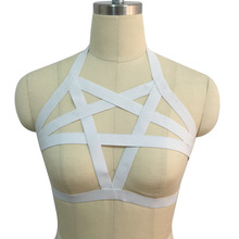 ebay時尚鏤空五角星綁帶內衣body harness性感彈性身體線束上衣