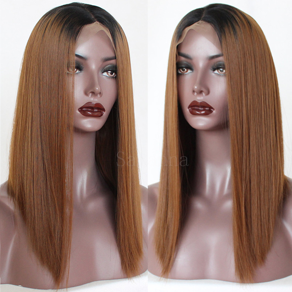 Women S Synthetic Lace Front Wigs Straight Short Bob Ombre Hair