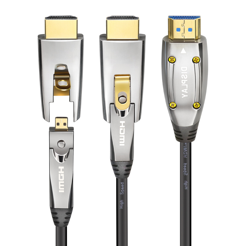 加工定制aoc cable 装修预埋穿管穿墙延长布线1-300米 光纤hdmi线