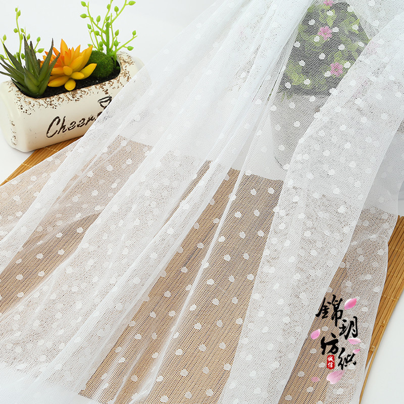Mesh lace mesh fabric Polka Dot hollow transparent mesh dot yarn women fashion dress Yarn fabric wholesale