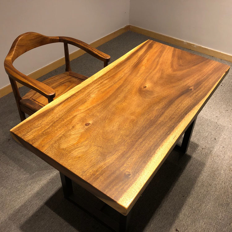 Твердый древесина большая доска пузырьковая чайная столовая столовая столик обеденный стол красное дерево сплошное дерево столовое дерево oukan wood mirahuba flower