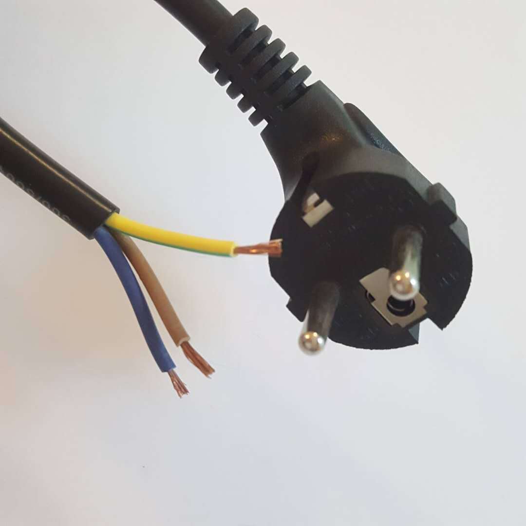 欧标电源线 法规插头线3芯圆护套线1.5平大功率主机电机CE认证线