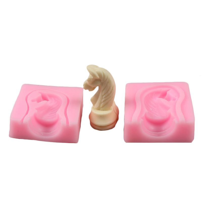 跨境国际象棋6件套硅胶模具 翻糖模 DIY皂模 巧克力模