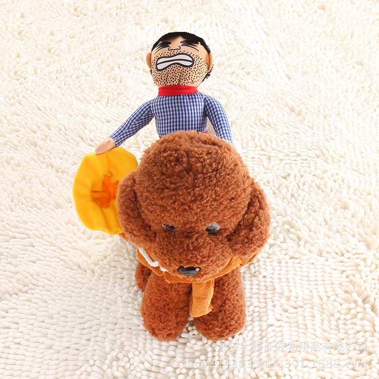 Mascota caballo transformación ropa para mascotas suministros ropa diaria perro de dibujos animados Denim Knight ropa