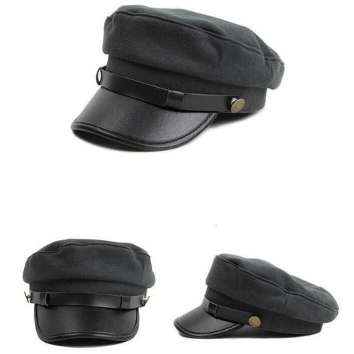 Beret women's Korean style autumn and winter personality retro flat-top hat Internet celebrity British beret youth peaked hat men