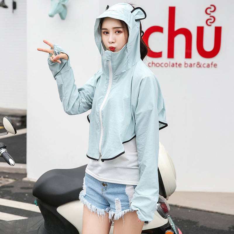2019 new women's sunscreen hooded shawl lovely fashion versatile beach clothing battery car sunscreen clothing wholesale