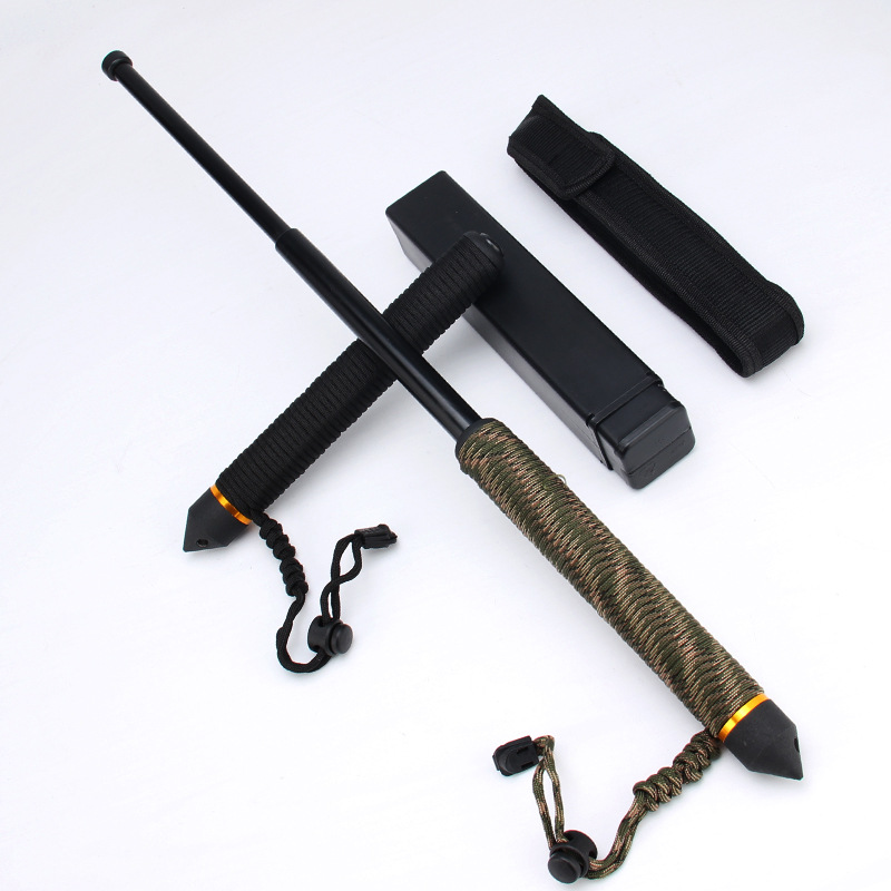 菲莱仕甩棍伸缩棍防身武器加硬精钢淬火防狼车载破窗三节棍26寸