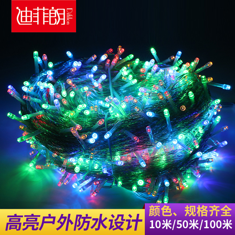 LED星星灯小彩灯闪灯串灯满天星100米户外防水工程亮化新年装饰灯