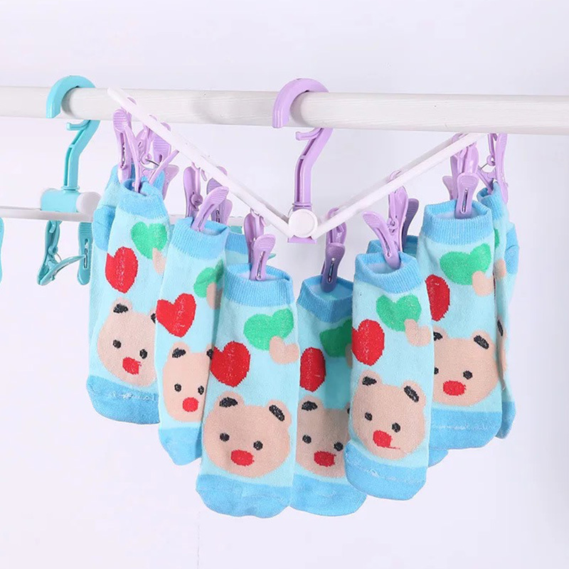 Clamp Socks Drying clip Multi-function clip Socks Underwear Underwear Clothes hanger fold 12 Clip hanger