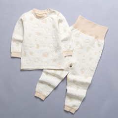 Children's clothing for autumn and winter, colorful cotton, unisex, thick set, warm autumn top and bottom cotton, high-waisted belly protector, factory direct supply