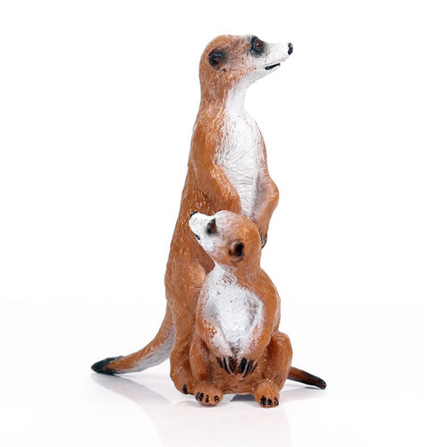 Simulated wild animal model solid meerkat with cubs standing meerkat bog meerkat toy ornaments hand figure wholesale