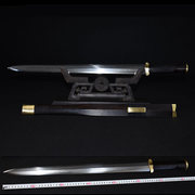 正品刀剑 铜装八面花纹钢黑檀木汉剑一体 长剑硬剑收藏批发未开刃