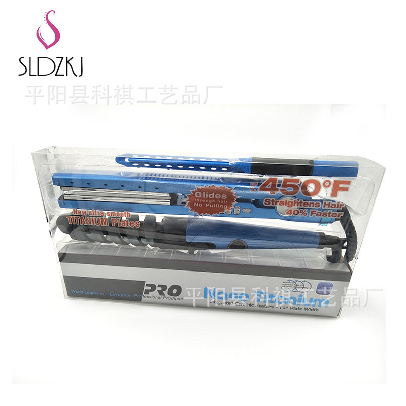 Factory direct 3/4 hair straightener curling iron comb suit splint ceramic does not hurt titanium alloy