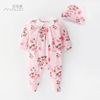 Infant clothes spring and autumn girl one-piece garment Newborn Clothes Romper Climb clothes Bag feet pure cotton