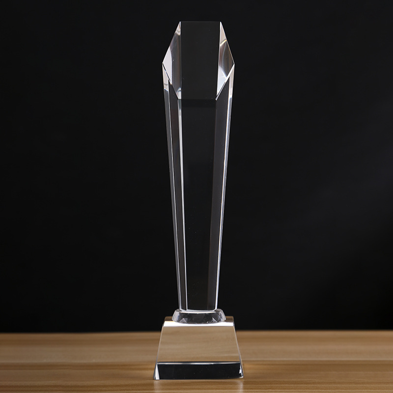 六角斜面水晶奖杯 高档礼品创意水晶工艺品摆件企业颁奖纪念品