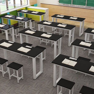 中小学生辅导班课桌椅厂家直销单双人培训学校学习桌椅组合长条桌