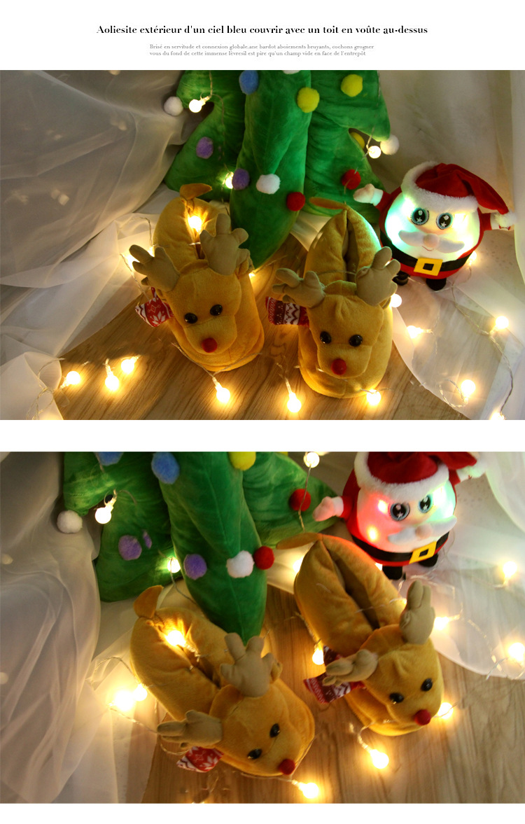 Dam Fleece Plysch Slip-On Justerbar Vinter Utomhus Inomhus Mysig lätta halkfria husskor Inomhusskor_voghion.com