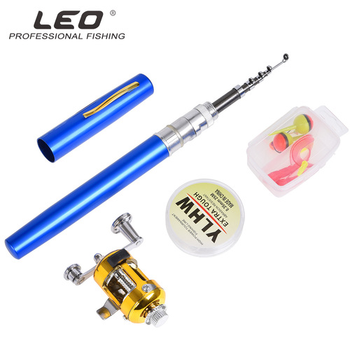 Y4516 [4-piece pen-type fishing rod drum set] Portable pocket ice fishing rod and sea rod fishing gear set