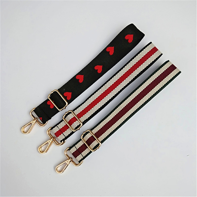 All Seasons Cotton Tape Stripe Heart Shape Sling Strap Bag Accessories display picture 5