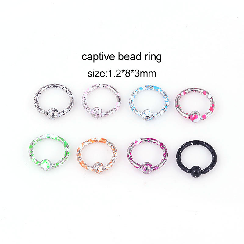 Hot Sale 8-color Paint Stainless Steel Body Piercing Jewelry display picture 1